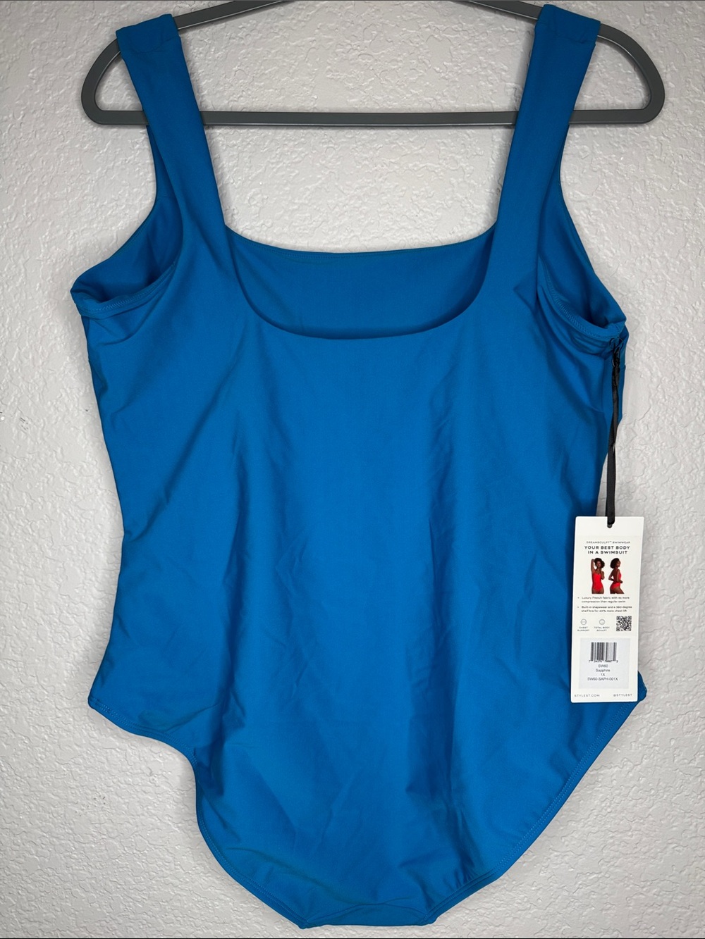 NWT Stylest DreamSculpt Square Neck One-Piece Swimsuit 1X Sapphire - Picture 4 of 6